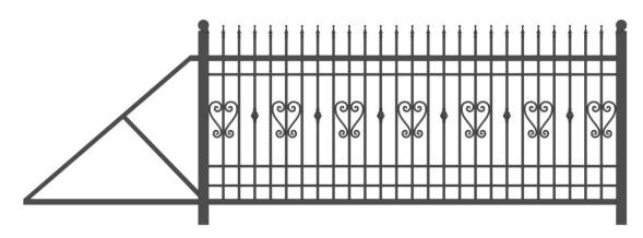 Металлические откатные ворота ОВ-14, 4000x2000 мм