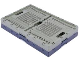 Ящик пластиковый складной сплошной, 600х400х310 мм, синий [600400310-00]