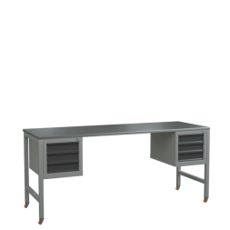 Верстак 2000 с колёсами и 2 подвесными тумбами с 3 выдвижными ящиками [17096]