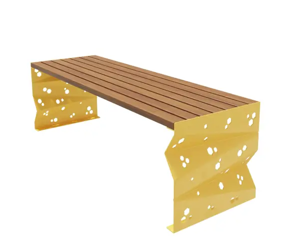 Скамейка стальная «Оригами» без спинки