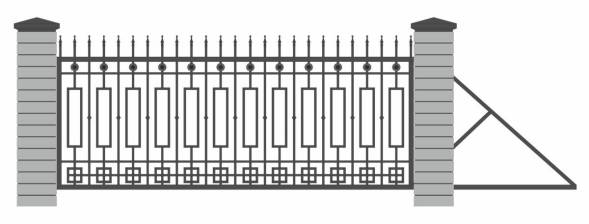Металлические откатные ворота ОВ-16, 4000x2000 мм
