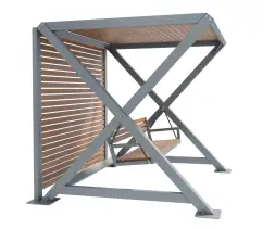 Качели парковые «Некст» с теневым навесом и задней стенкой