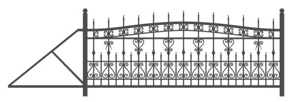 Металлические откатные ворота ОВ-18, 4000x2000 мм