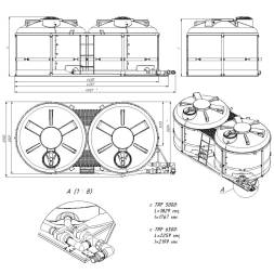 Комплекты полного слива с кранами ПВХ на две емкости TRF