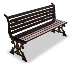 Скамейка чугунная «Ампир» без подлокотников 3,0 м (3 опоры)