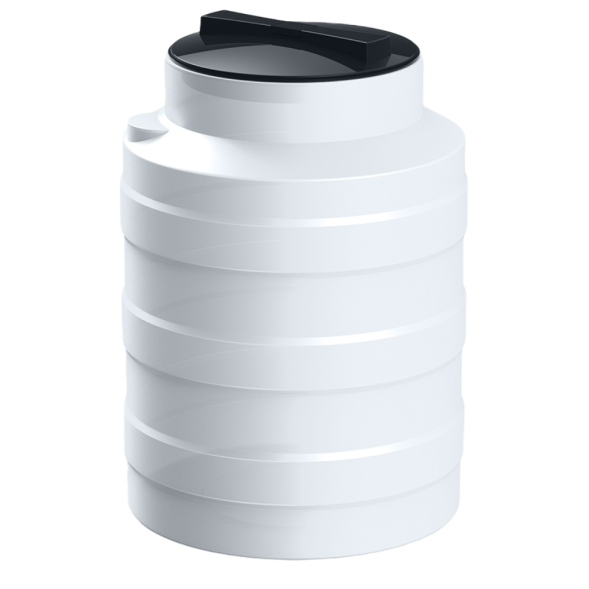 Бочка (емкость) пластиковая вертикальная с крышкой, 100 л, белый [TV100S4]