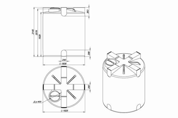 Емкость для хранения жидких минеральных удобрений (КАС, ЖКУ и др) 5000 T красный