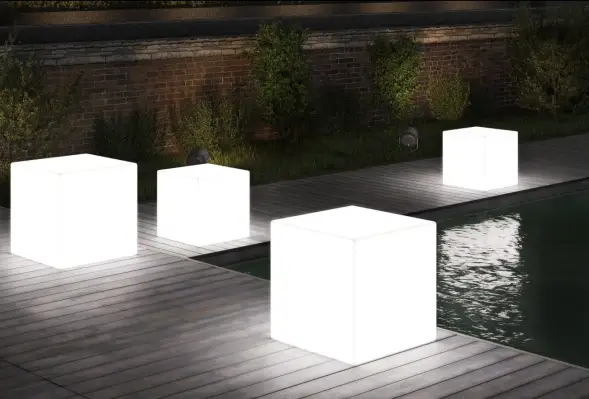 Светящийся куб Piazza 500 мм Подсветка: RGB/W, ландшафтное крепление