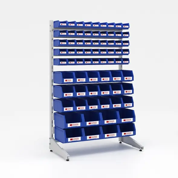 Стеллаж односторонний L1500 №29 (1425х940х500) светло-серый