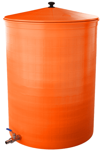 Бочка пластиковая садовая с краном 3/4" из латуни для дождевой воды и полива, 150л, терракотовый [352]