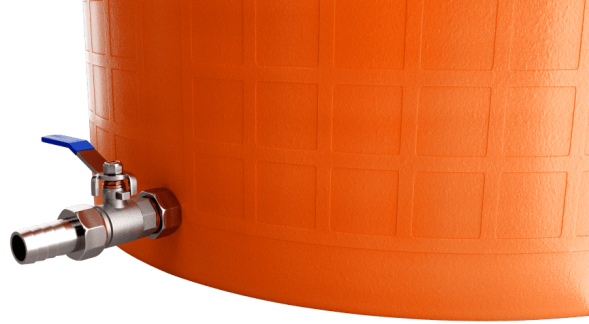 Бочка пластиковая садовая с краном 3/4" из латуни для дождевой воды и полива, 150л, терракотовый [352]