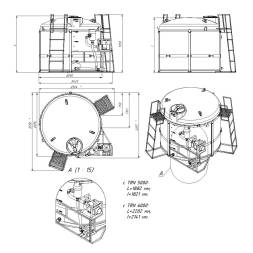 Комплекты слива ПВХ с фильтром и площадкой для мотопомп на одну емкость TRN