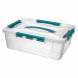 Ящик для хранения универсальный с замками и ручкой Grand box, 10л, голубой