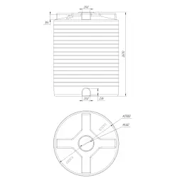 Емкость вертикальная 8000л усиленная