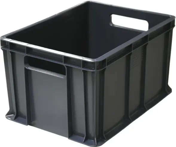 Ящик пластиковый сплошной, 400×300×230 мм, 21.6 л, серый [703.03.01]