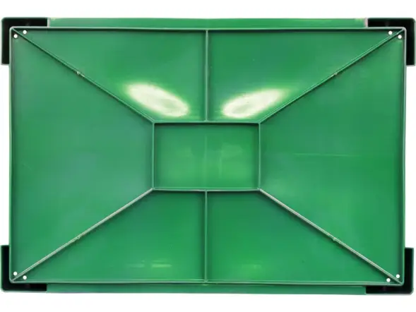 Ящик пластиковый перфорированный, 600x400x135 мм, 32,4 л, зеленый [120]