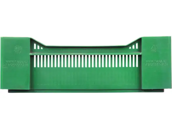 Ящик пластиковый перфорированный, 600x400x135 мм, 32,4 л, зеленый [120]