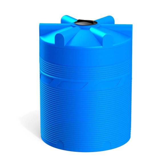 Емкость (резервуар) пластиковая вертикальная с крышкой, 6000 л, черный [TV6000S1]