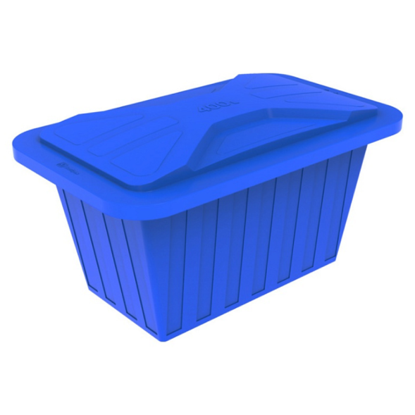Ванна пластиковая пищевая с крышкой К, 400 л, HDPE, синий [121207.0400.601.002]