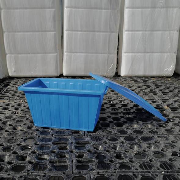 Ванна пластиковая пищевая с крышкой К, 400 л, HDPE, синий [121207.0400.601.002]