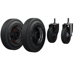 Комплект колёс из литой резины для тележки ТГУ-300 [10215]