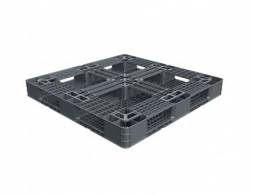 Паллет (поддон) пластиковый перфорированный на 3-х полозьях, 1050х1050х120 мм, серый [02.111.91]