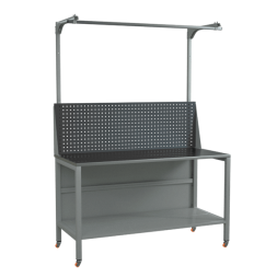 Верстак 1500 с экраном с консолями, полкой и колёсами [17017]