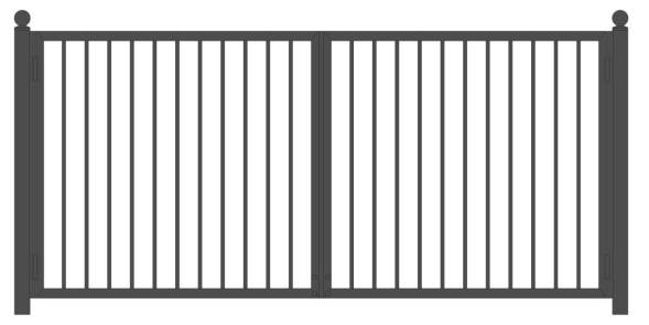 Распашные металлические ворота РВ-1, 4000x2000 мм