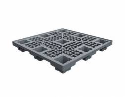 Паллет (поддон) пластиковый перфорированный вкладываемый, 1100х1100х140 мм, серый [02.118.91]
