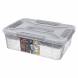 Ящик для хранения универсальный со вставкой-органайзером Grand box, 10л, светло-серый