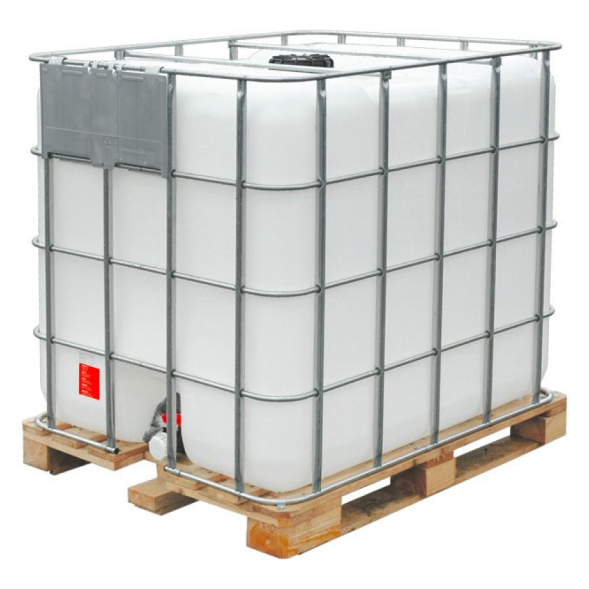 Еврокуб (IBC-контейнер) на деревянном поддоне восстановленный, 1000 л, белый [RECO дп]
