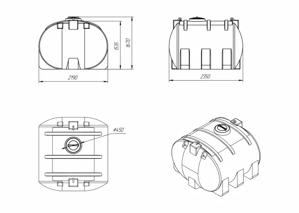 Емкость горизонтальная 6000л