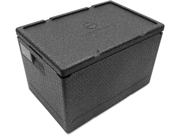 Термобокс пенополипропиленовый с крышкой STP PRO, 600х400х400 мм, 60 л, 55 кг/м3, серый