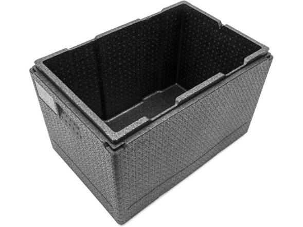 Термобокс пенополипропиленовый с крышкой STP PRO, 600х400х400 мм, 60 л, 55 кг/м3, серый