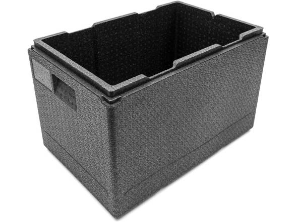 Термобокс пенополипропиленовый с крышкой STP PRO, 600х400х400 мм, 60 л, 55 кг/м3, серый