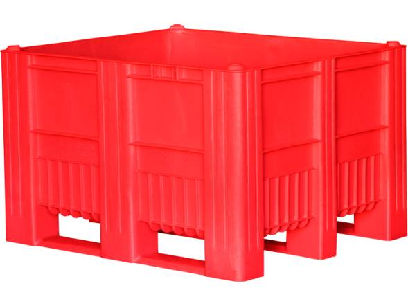 Крупногабаритный сплошной пластиковый контейнер на полозьях Big Box, 1200х1000х740 мм, желтый [12001000740-00]