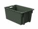 Ящик пластиковый поворотно-вкладываемый с зацепами для пакетов, 600х400х300 мм, зеленый [12.480.70 (KD6430.2)]
