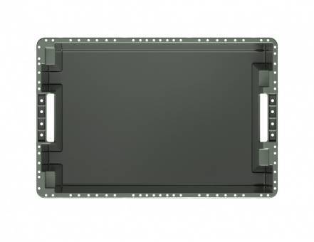 Ящик пластиковый поворотно-вкладываемый с зацепами для пакетов, 600х400х300 мм, зеленый [12.480.70 (KD6430.2)]