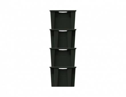 Ящик пластиковый поворотно-вкладываемый с зацепами для пакетов, 600х400х300 мм, зеленый [12.480.70 (KD6430.2)]