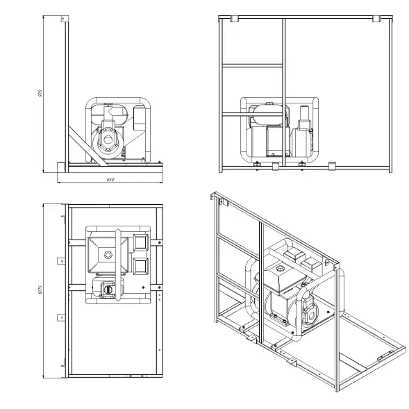 Рама съемная универсальная для мотопомпы