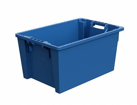 Ящик пластиковый поворотно-вкладываемый универсальный, 600х400х300 мм, синий [12.480.61 (KD6430.1)]