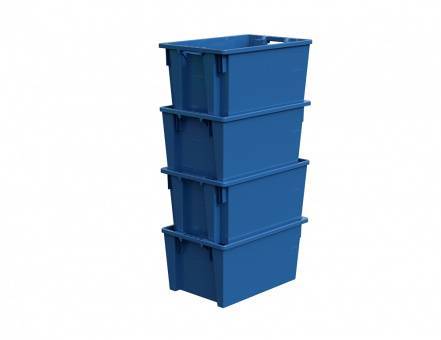 Ящик пластиковый поворотно-вкладываемый универсальный, 600х400х300 мм, синий [12.480.61 (KD6430.1)]