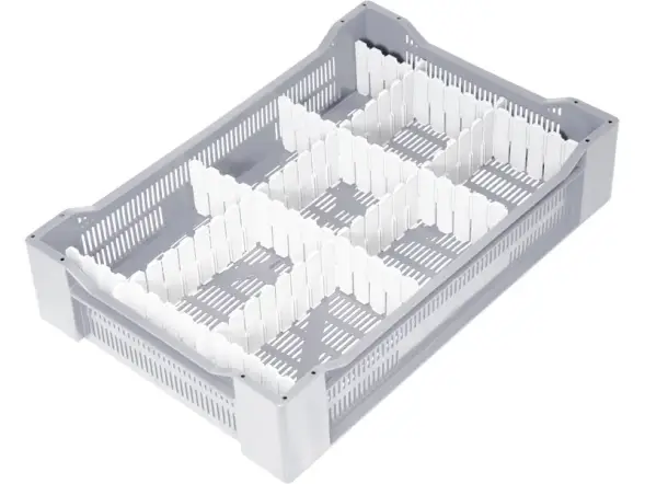 Ящик пластиковый морозостойкий перфорированный, 600x400x135 мм, 32,4 л, белый [119 м]