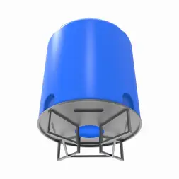 Емкость T 10000 л под плотность до 1,2 г/см3 синяя на основании для полного слива F