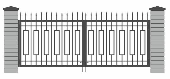 Распашные металлические ворота РВ-10, 4000x2000 мм