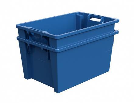 Ящик пластиковый поворотно-вкладываемый универсальный, 600х400х300 мм, синий [12.480.PE.61 (KD6430.1)]