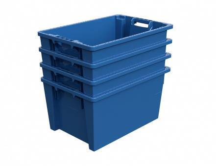 Ящик пластиковый поворотно-вкладываемый универсальный, 600х400х300 мм, синий [12.480.PE.61 (KD6430.1)]