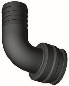 Штуцер G3 угловой 90° T9M, 75мм пластик Италия