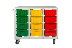 Стеллаж с направляющими Стелла-техник V4-12-160-К мобильный, односторонний, 12 ячеек, грузоподъемность до 300кг