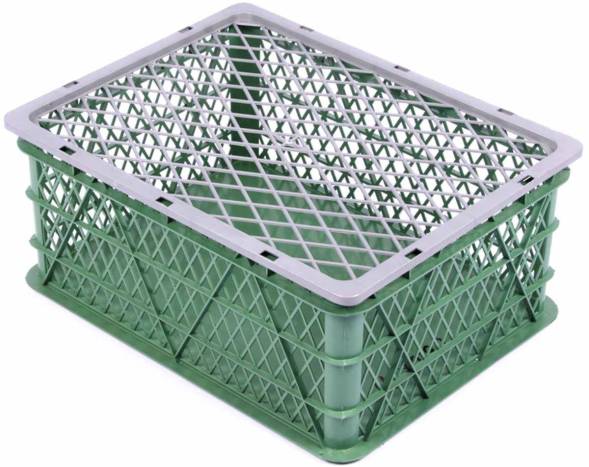 Ящик пластиковый с перфорированными стенками, 430х330х180 мм, зеленый [430330180-01]